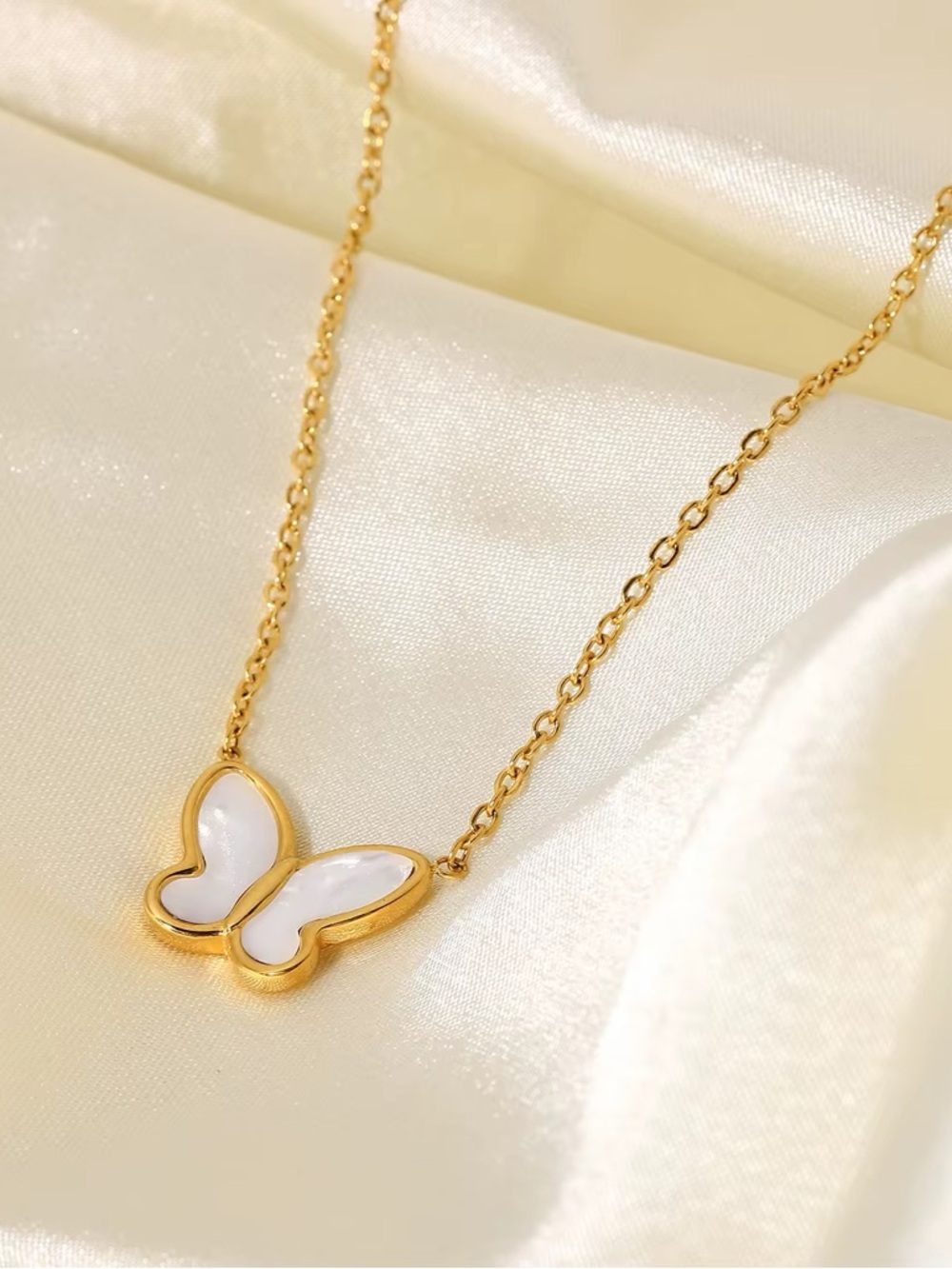 18K Gold Plated Butterfly Pendant Necklace - Picture 2 of 11
